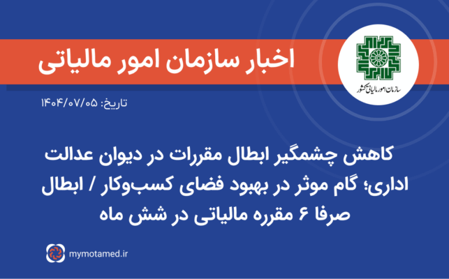 کاهش چشمگیر ابطال مقررات در دیوان عدالت اداری؛ گام موثر در بهبود فضای کسب‌وکار / ابطال صرفا ۶ مقرره مالیاتی در شش ماه